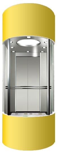 Round panoramic glass home observation elevator