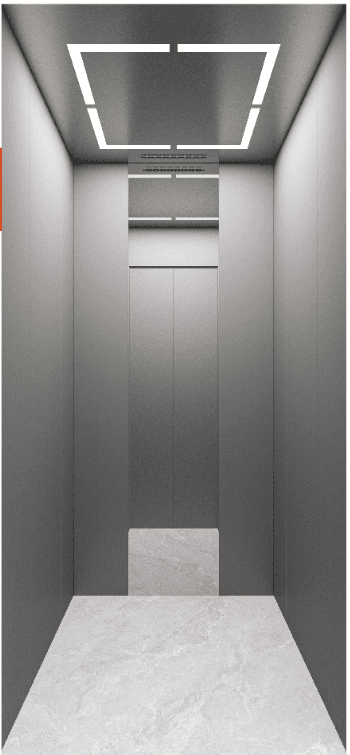 Stainless steel home elevator cabin interior