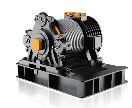 Gearless traction machine for high-speed elevator